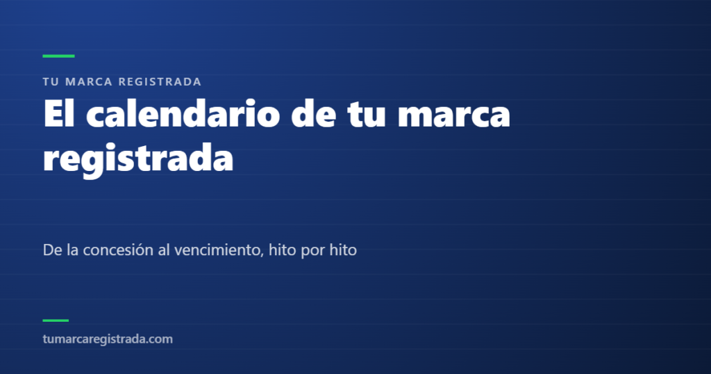 El calendario de tu marca registrada — De la concesión al vencimiento, hito por hito