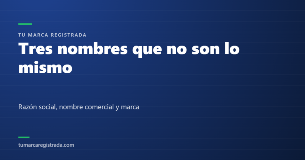 Tres nombres que no son lo mismo — Razón social, nombre comercial y marca