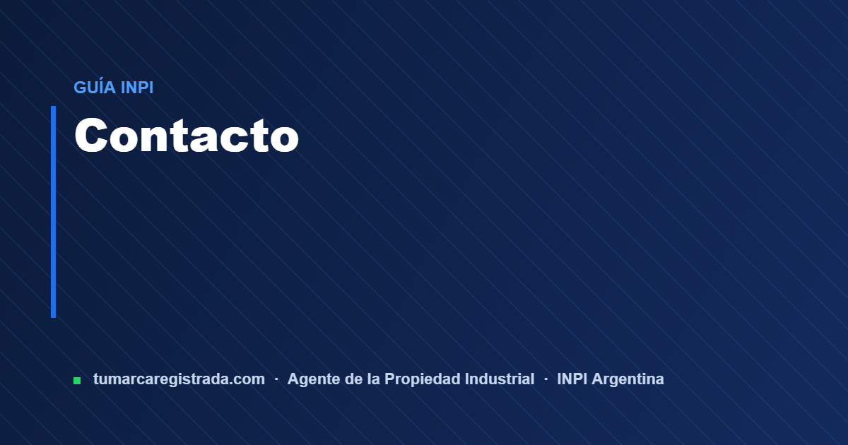 Contacto — guía de Tu Marca Registrada, agente INPI matrícula 3101